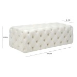 TOV Furniture Kaylee Cream Velvet Ottoman