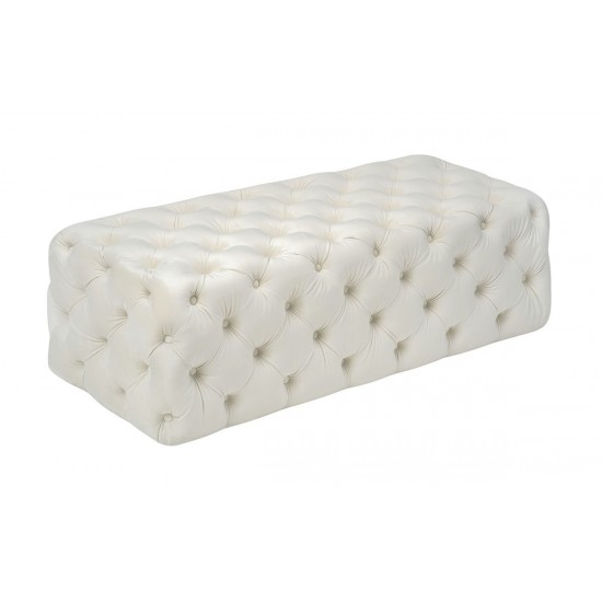 TOV Furniture Kaylee Cream Velvet Ottoman