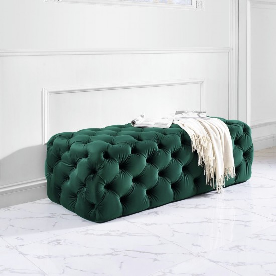 TOV Furniture Kaylee Green Velvet Ottoman