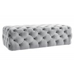 TOV Furniture Kaylee Grey Velvet Ottoman