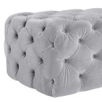 TOV Furniture Kaylee Grey Velvet Ottoman