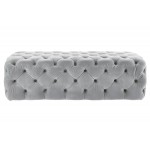 TOV Furniture Kaylee Grey Velvet Ottoman