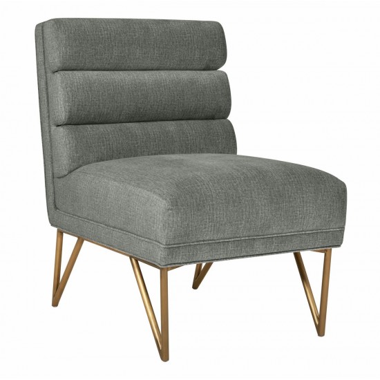 TOV Furniture Kelly Slub Grey Velvet Chair