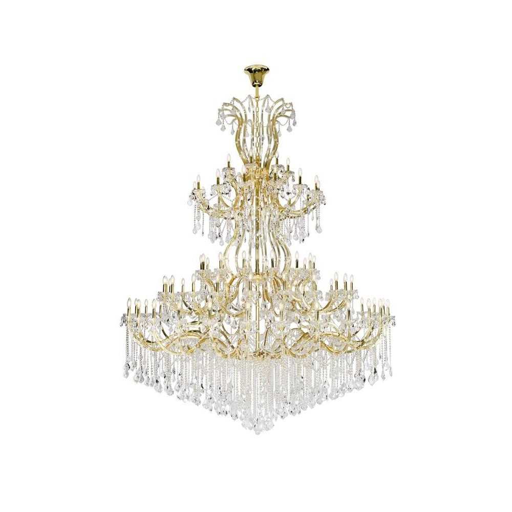 Elegant Lighting Maria Theresa 84 Light Gold Chandelier Clear Spectra Swarovski Crystal