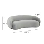 TOV Furniture Kendall Light Grey Velvet Sofa