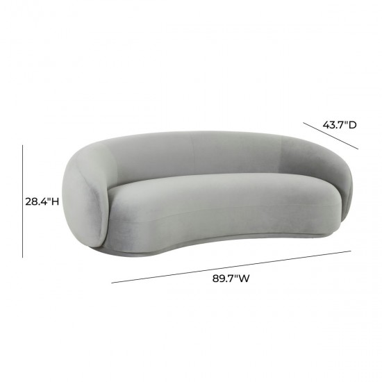 TOV Furniture Kendall Light Grey Velvet Sofa