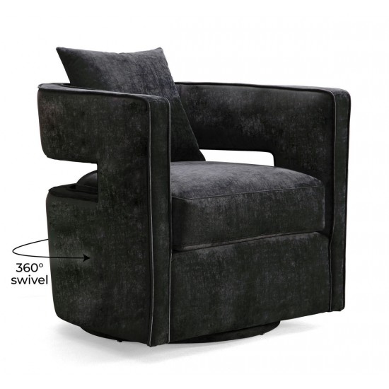 TOV Furniture Kennedy Black Swivel Chair