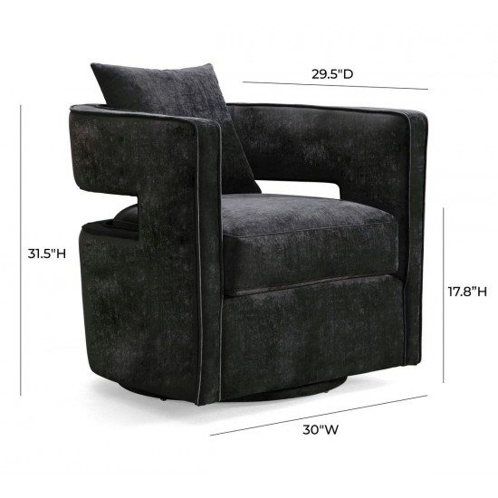 TOV Furniture Kennedy Black Swivel Chair