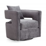 TOV Furniture Kennedy Grey Swivel Chair