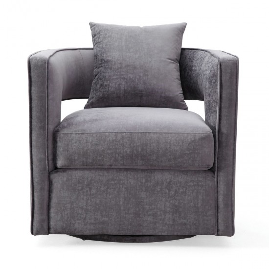 TOV Furniture Kennedy Grey Swivel Chair