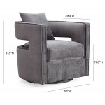 TOV Furniture Kennedy Grey Swivel Chair