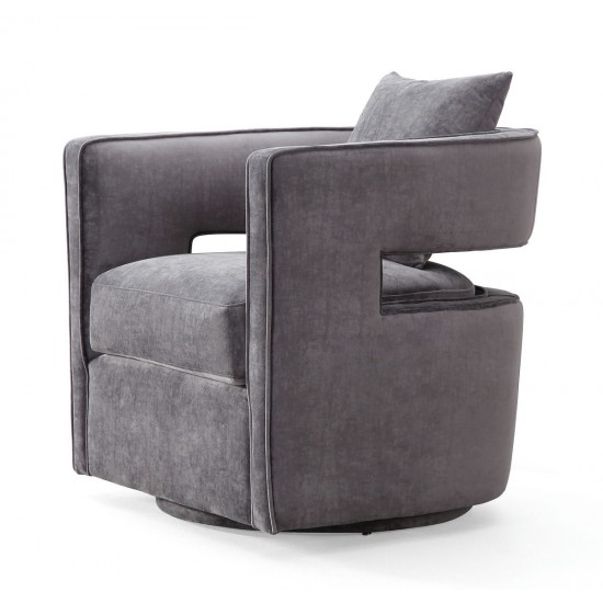 TOV Furniture Kennedy Grey Swivel Chair