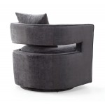 TOV Furniture Kennedy Grey Swivel Chair