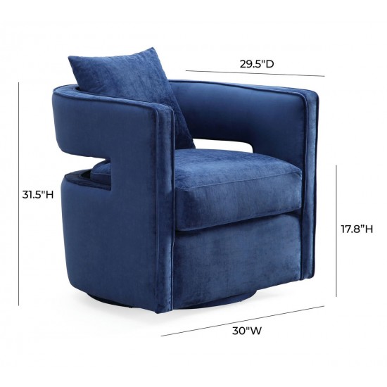 TOV Furniture Kennedy Navy Swivel Chair