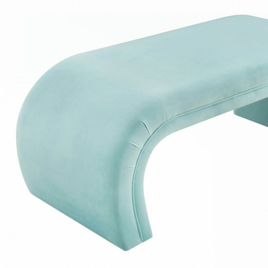 TOV Furniture Kenya Bright Blue Velvet Bench