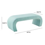 TOV Furniture Kenya Bright Blue Velvet Bench