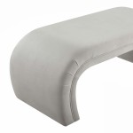 TOV Furniture Kenya Light Grey Velvet Bench