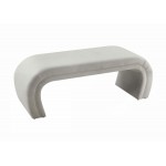 TOV Furniture Kenya Light Grey Velvet Bench