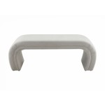 TOV Furniture Kenya Light Grey Velvet Bench