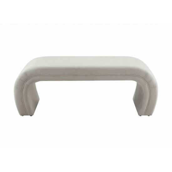 TOV Furniture Kenya Light Grey Velvet Bench