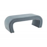 TOV Furniture Kenya Sea Blue Velvet Bench