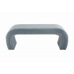 TOV Furniture Kenya Sea Blue Velvet Bench