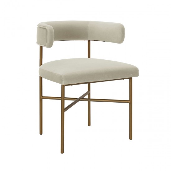 TOV Furniture Kim Performance Velvet Chair in Cream