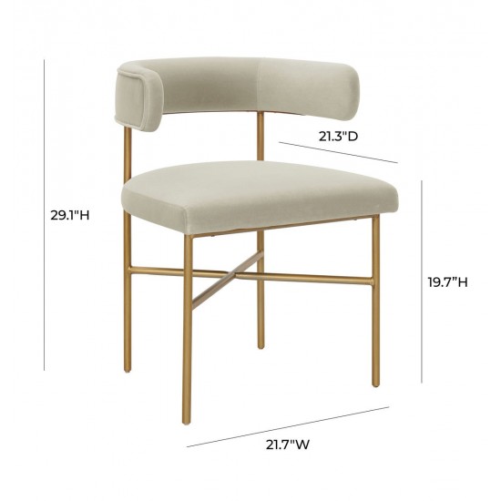 TOV Furniture Kim Performance Velvet Chair in Cream