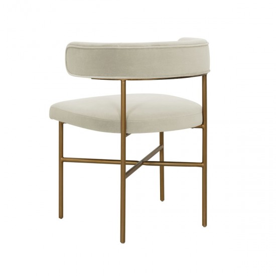 TOV Furniture Kim Performance Velvet Chair in Cream