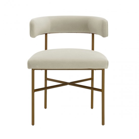 TOV Furniture Kim Performance Velvet Chair in Cream