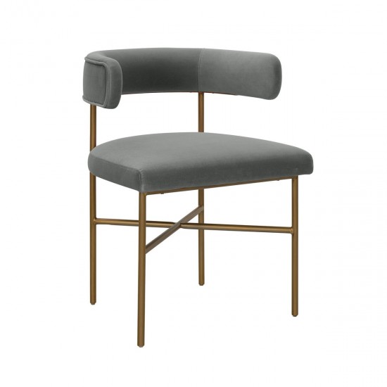 TOV Furniture Kim Performance Velvet Chair in Grey