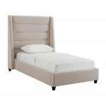 TOV Furniture Koah Blush Velvet Bed in Twin