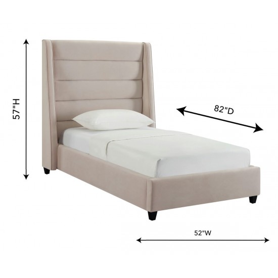 TOV Furniture Koah Blush Velvet Bed in Twin