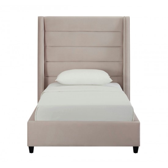 TOV Furniture Koah Blush Velvet Bed in Twin