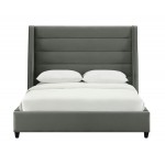 TOV Furniture Koah Grey Velvet Bed in Queen