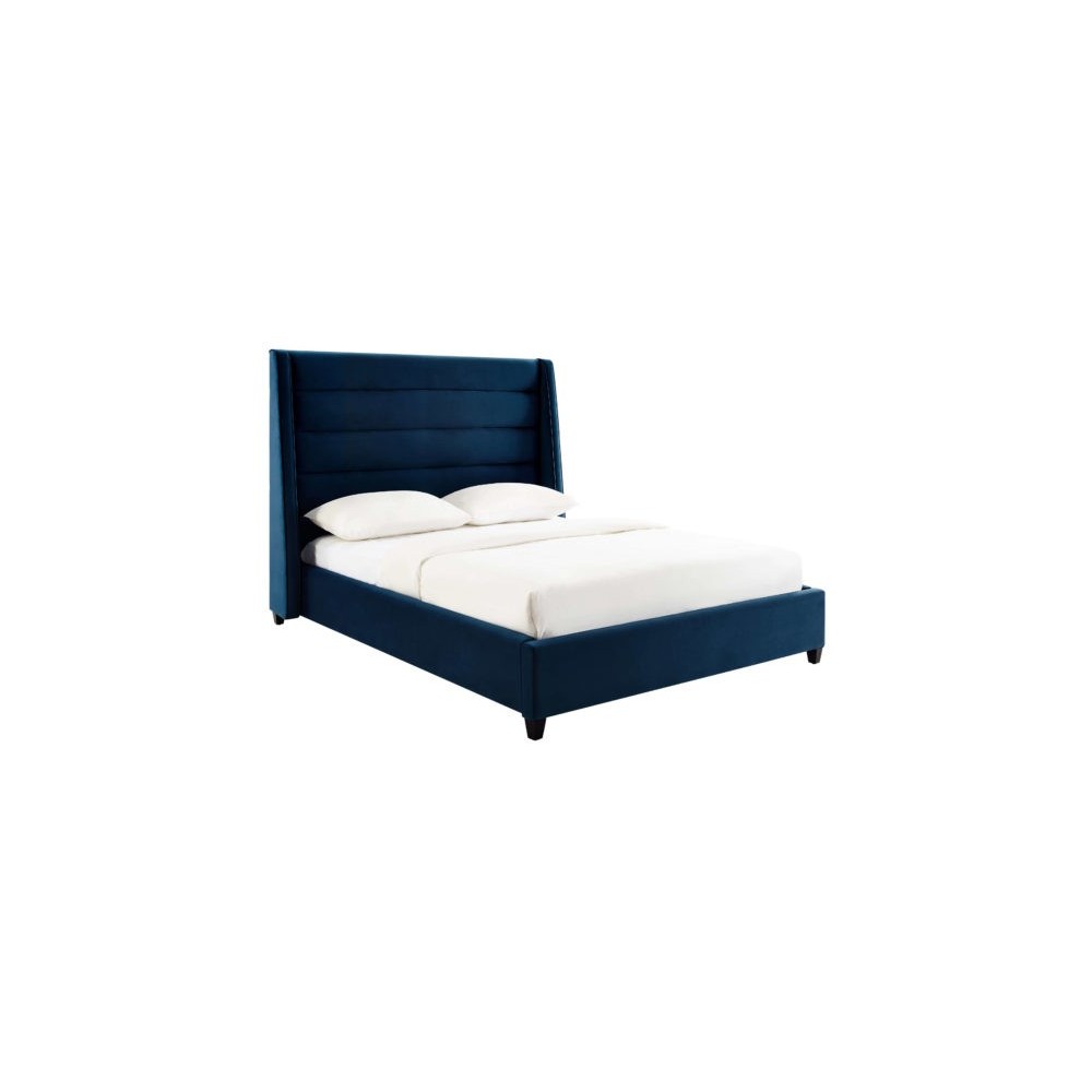 TOV Furniture Koah Navy Velvet Bed in King