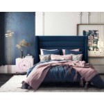 TOV Furniture Koah Navy Velvet Bed in King