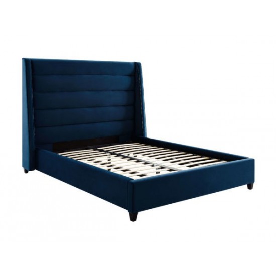 TOV Furniture Koah Navy Velvet Bed in King