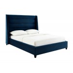 TOV Furniture Koah Navy Velvet Bed in Queen