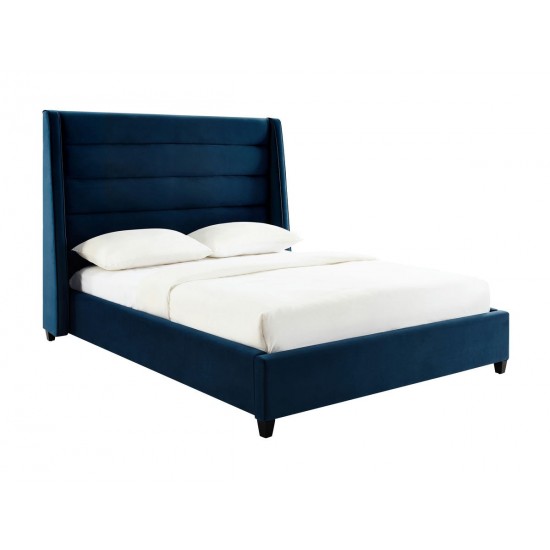 TOV Furniture Koah Navy Velvet Bed in Queen