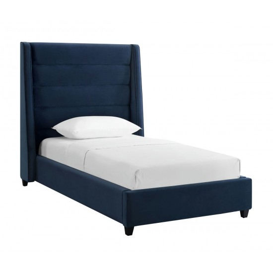 TOV Furniture Koah Navy Velvet Bed in Twin