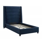 TOV Furniture Koah Navy Velvet Bed in Twin