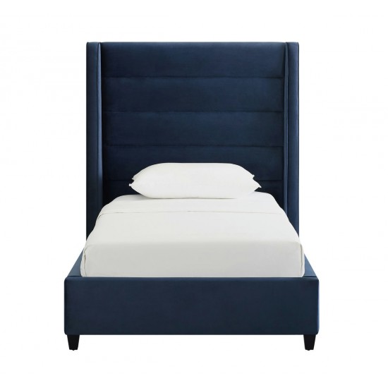 TOV Furniture Koah Navy Velvet Bed in Twin