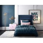 TOV Furniture Koah Navy Velvet Bed in Twin