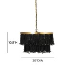 TOV Furniture Krish Black Beaded Pendant