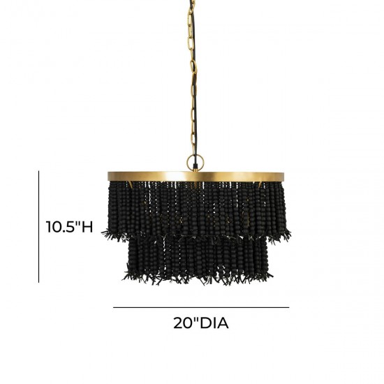 TOV Furniture Krish Black Beaded Pendant