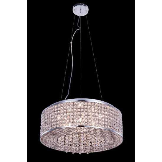 Elegant Lighting Amelie 8 Light Chrome Pendant Clear Royal Cut Crystal