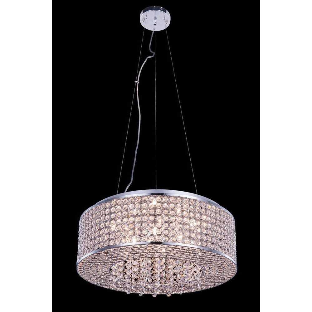 Elegant Lighting Amelie 8 Light Chrome Pendant Clear Royal Cut Crystal