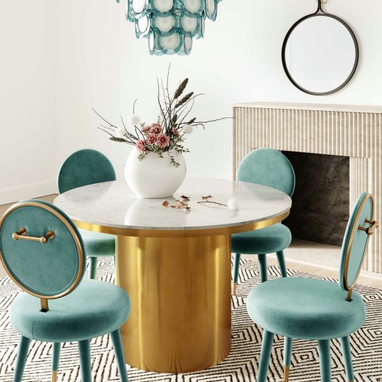 TOV Furniture Kylie Sea Blue Velvet Dining Chair