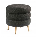 TOV Furniture Ladder Black Tweed Ottoman